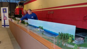 N-scale together with 1:1 scale
